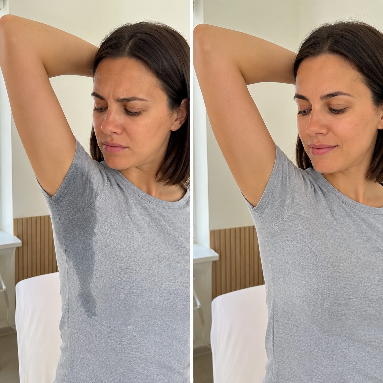 Antes y después de toxina botulínica para hiperhidrosis en Bagira Sant Feliu de Guíxols